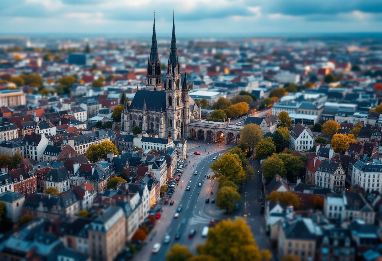 Vue aérienne de Caen - Zone d'intervention plomberie