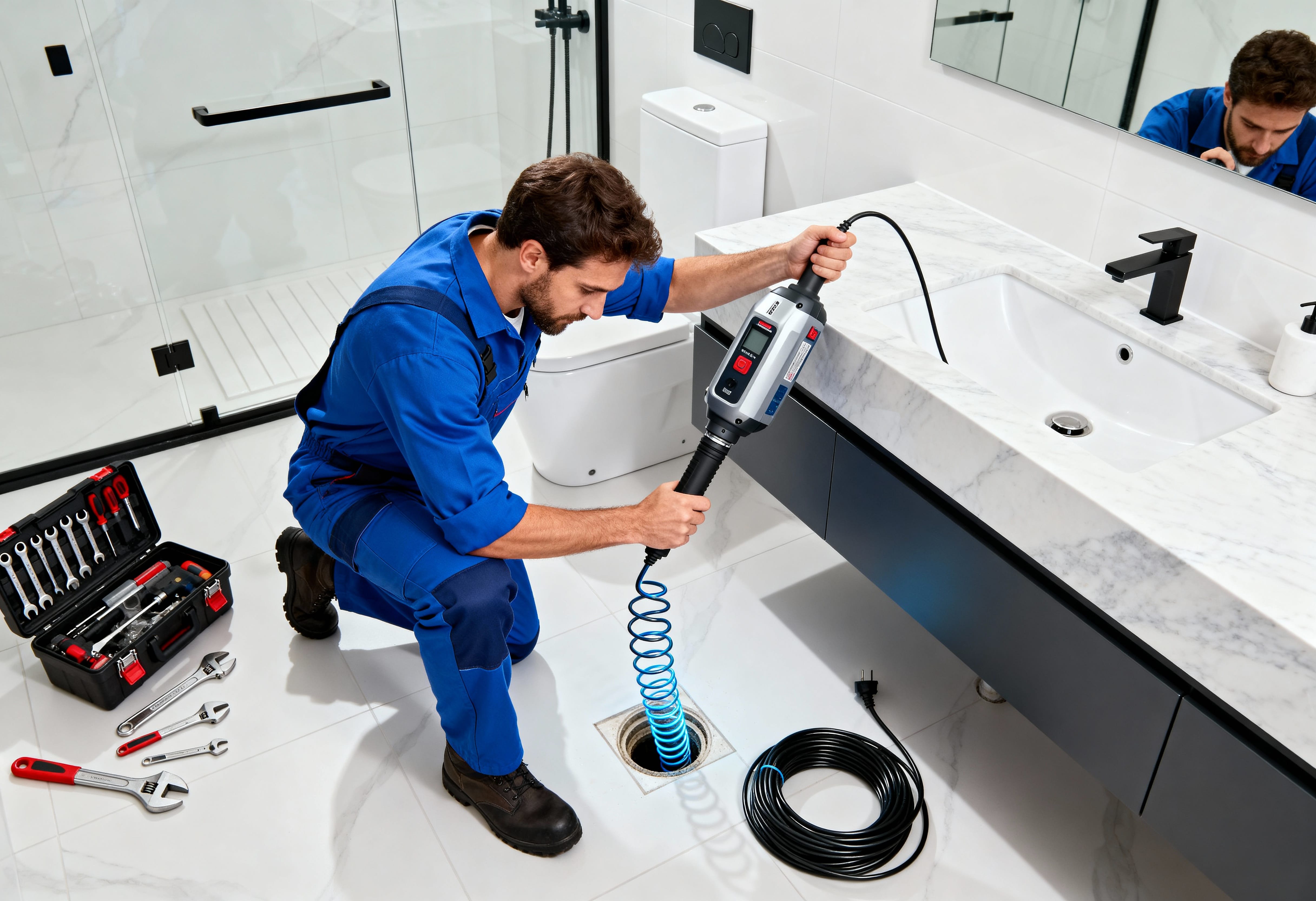 Débouchage de canalisation professionnel avec équipement moderne