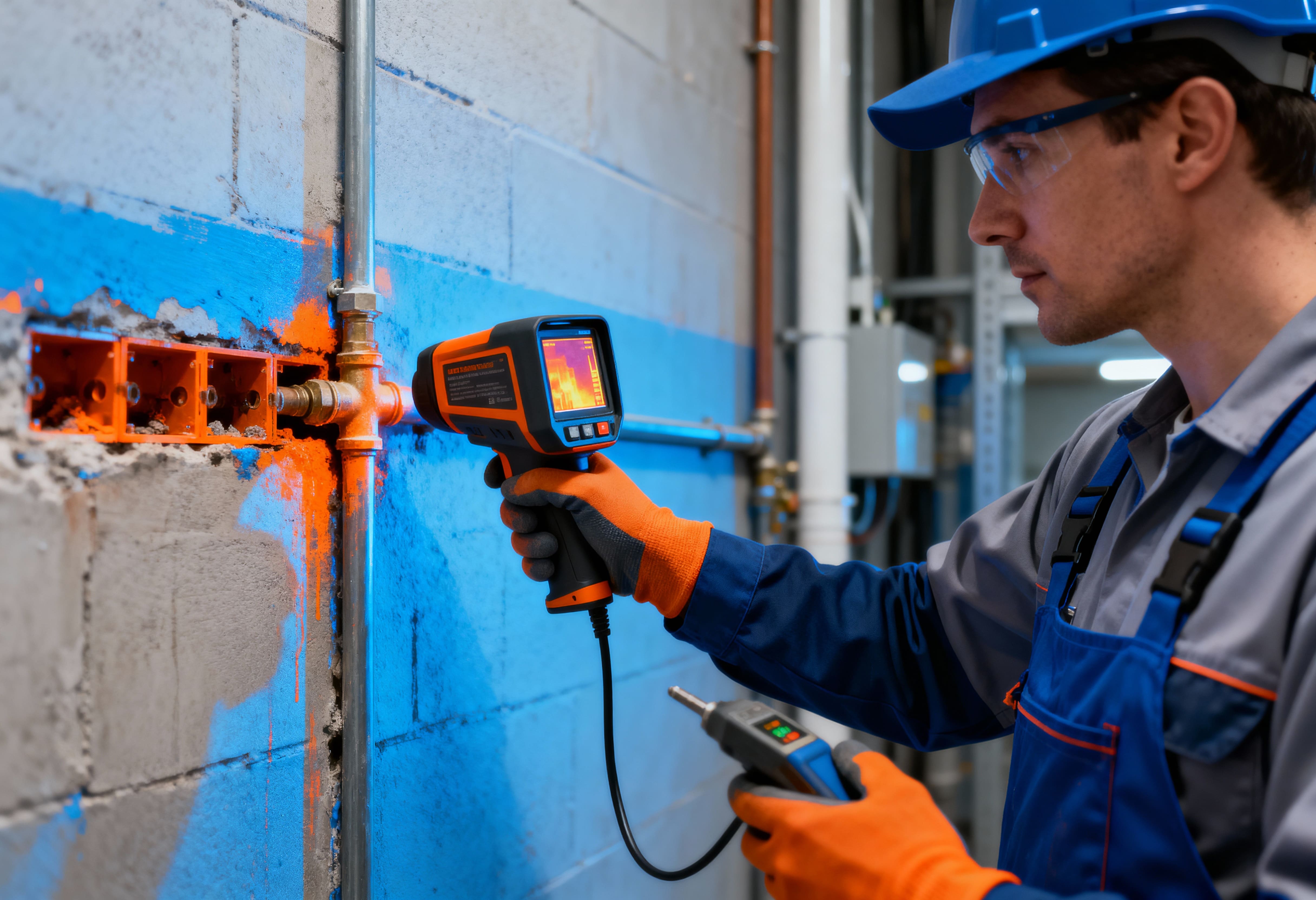 Détection de fuite d'eau avec caméra thermique - Plombier Caen